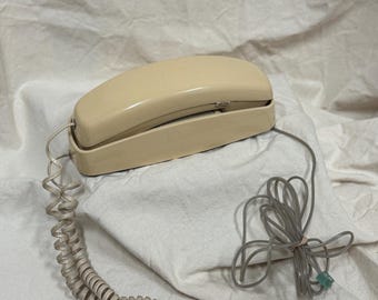Téléphone fixe filaire AT&T vintage beige Téléphone de bureau à bouton-poussoir rétro 1987