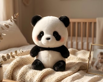 Soft Sleeping Panda Plush Toy 16cm Stuffed Animal Cuddle Doll Kids Room Décor