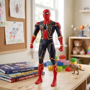 Spiderman Action Figure 17cm PVC Collectible Toy, Cartoon Style Model Kids Display Décor image 1