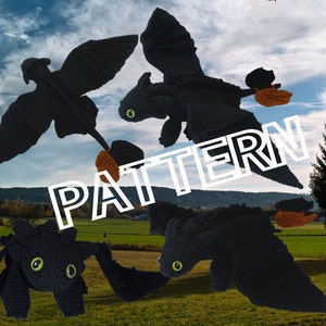 Toothless Dragon Night Fury pattern in PDF image 1