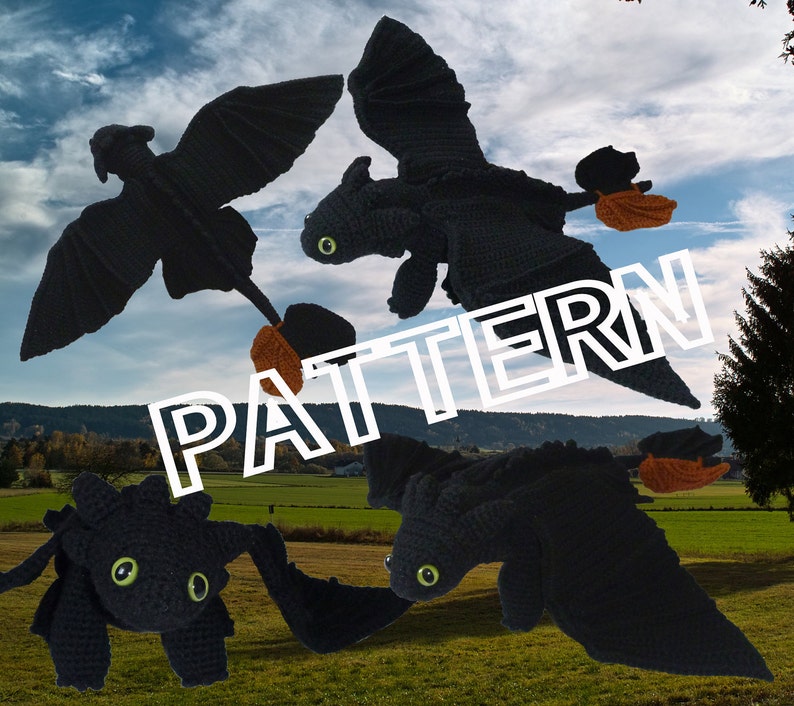Toothless Dragon night Fury Pattern in PDF - Etsy