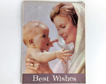Vtg. 1959 "BEST WISHES the Magazine for Mother's" Hospital Issued Baby Keepsake Book- *Unused* Canada Advertising Ephemera Collectible