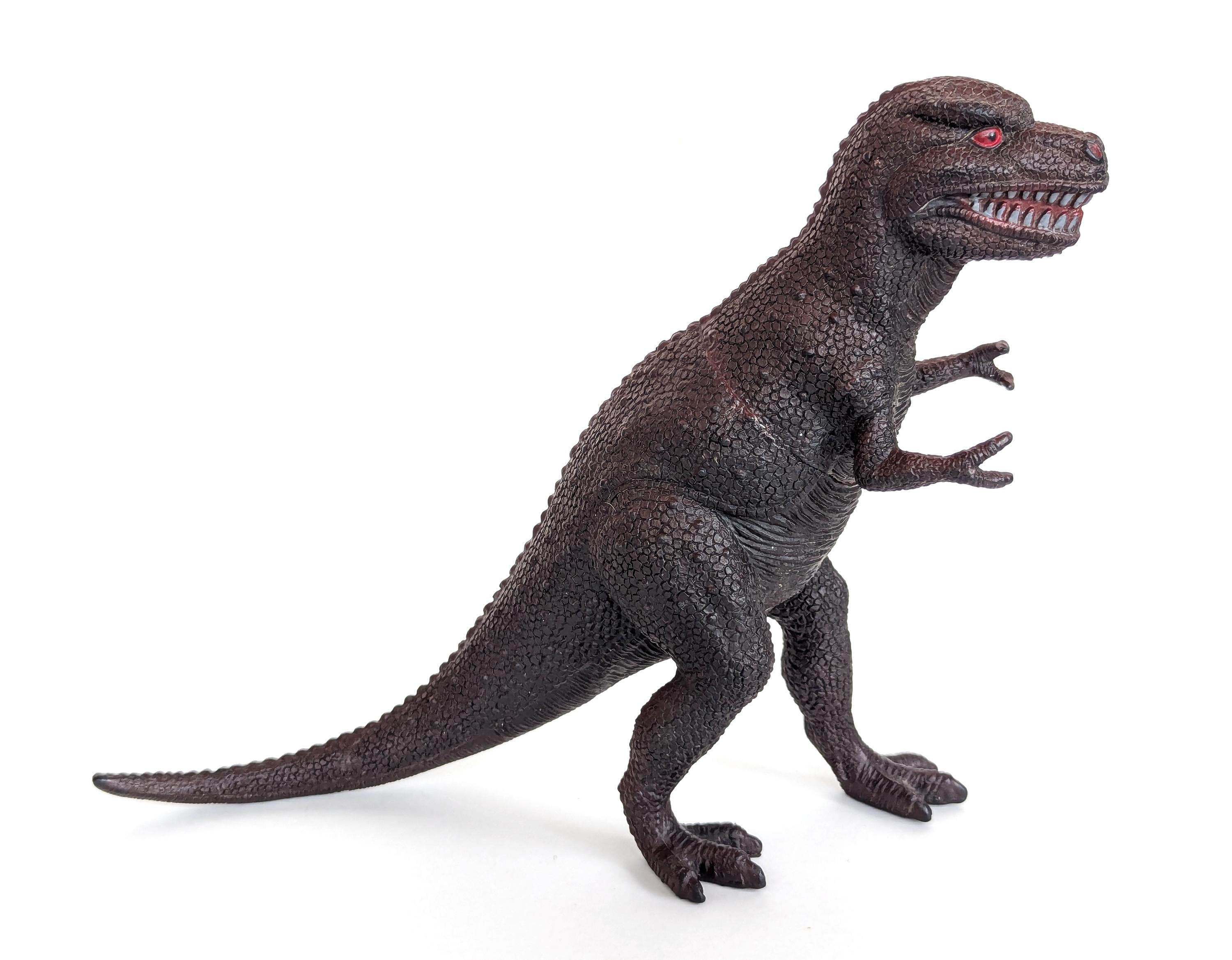 1990s Vintage Plastic Tyrannosaurus Dinosaur Toy- 7 3/4