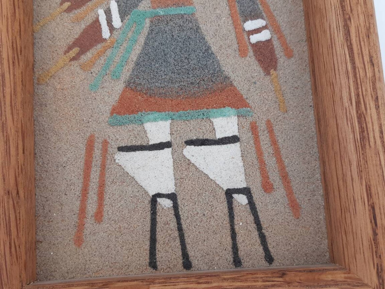 Vintage Navajo Sand Art Healing God Picture Etsy