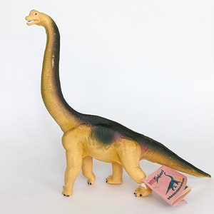 NWT 1996 Vintage SAFARI Brachiosaurus Plastic Vinyl Dinosaur Toy w/ Original Tags- Collectible 90s Kid Nostalgia Deadstock Made in China
