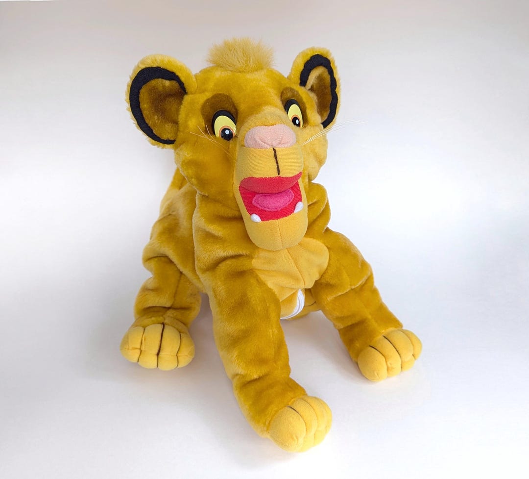 Vintage Disney's THE LION KING Simba Plush Toy W/ Zippered Belly ...