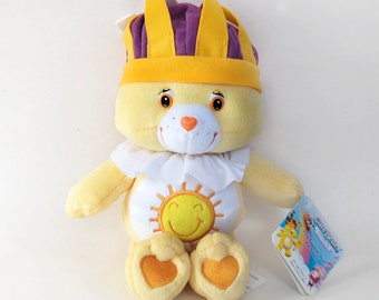 NWT 2004 Vintage CARE BEARS "King Sunshine Bear" Plush Stuffed Toy- Y2K 1980s Retro Millennial Nostalgia Collectible Play Along Toys