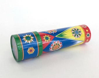 2002 Vintage SCHYLLING Kaleidoscope Toy- Colorful Metal Body Tin Litho Made in China
