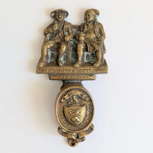 Small Vintage Brass Robert Burns "Tam O'Shanter" Theme Decorative Door Knocker- Home Decor Scottish Scotland Souvenir