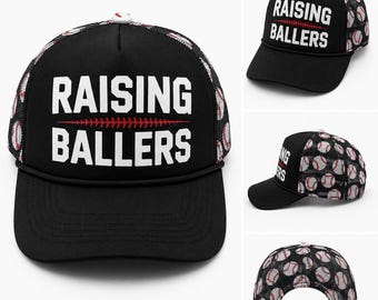 Raising Ballers Baseball Mom Hat | Baseball Mom Cap | Sports Mom Hat | Travel Ball Mom Gift | Game Day Baseball Hat | Little League Mom