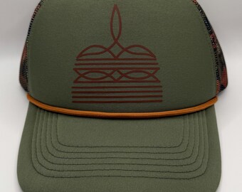 Western Trucker Hat | Olive Green Retro Mesh Snapback Hat | Boho Western Cap | Trendy Cowgirl Hat | Rustic Outdoor Boutique Hat