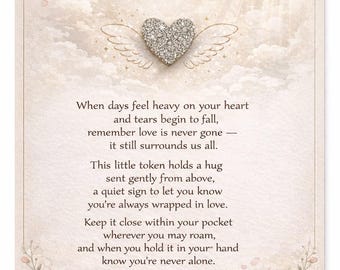 Ficha de abrazo de bolsillo: recuerdo de condolencias y regalo reconfortante