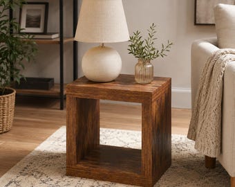 Wooden Bedside Table - Rustic Side Table
