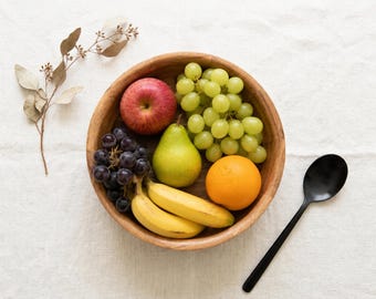 Wood Salad and Fruit Bowl