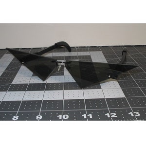 2 piece black Mini V pointy interchangeable cosplay costume glasses