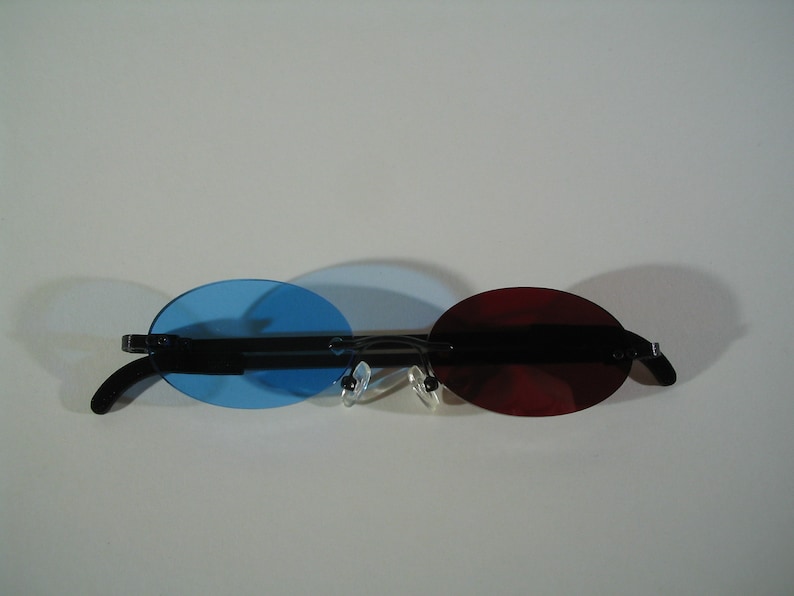 Standard Red and Blue Oval cosplay costume glasses image 2