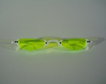 Anime green lens white frame Cosplay Costume Glasses