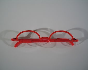 Red top frame oval Cosplay Costume Glasses