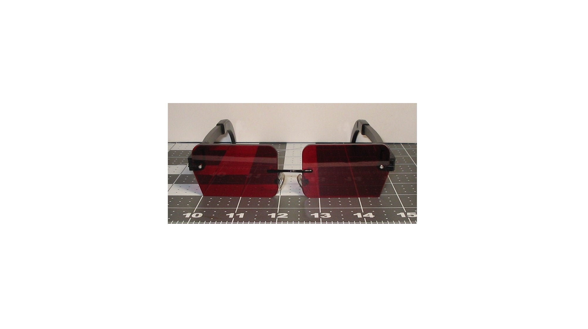 Red clipped corner rectangle interchangeable cosplay costume glasses
