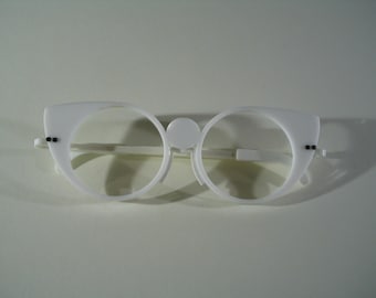 Anime white frame winged cosplay costume glasses