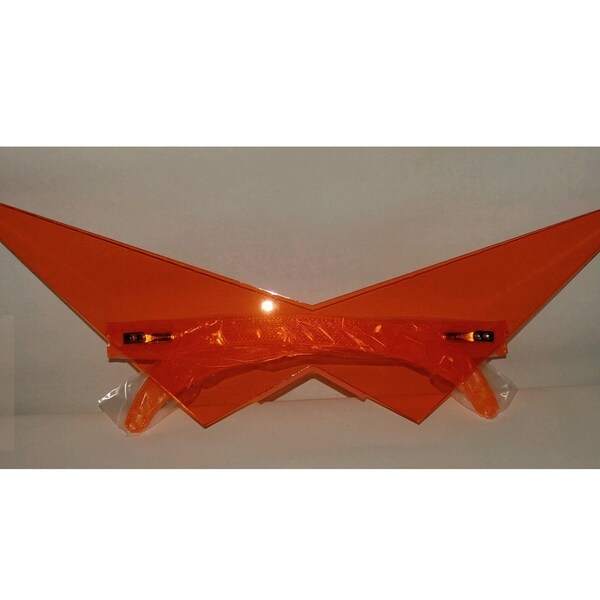 Glasses, V glasses, pointy, cosplay, costume, orange, green, yellow lens Kamina