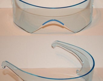 Anime blue visor with cheek legs cosplay costume glasses