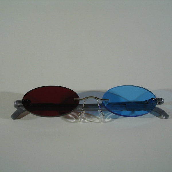 Standard Red and Blue Oval cosplay costume glasses