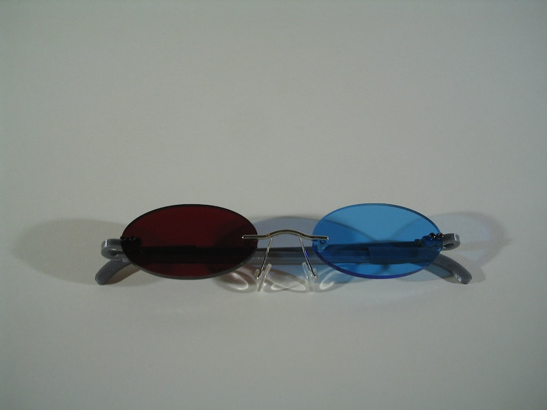 Standard Red and Blue Oval cosplay costume glasses image 1