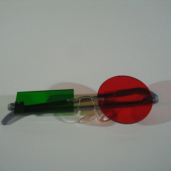 Glasses Red circle and green Rectangle cosplay costume
