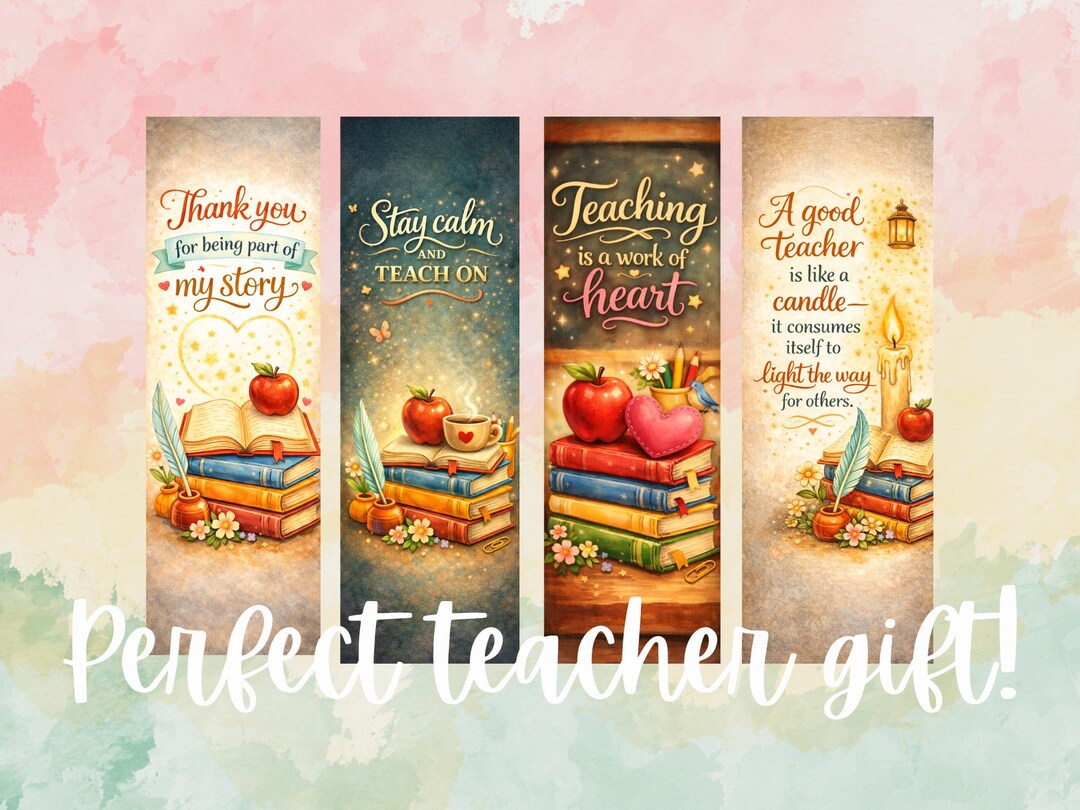 Teacher Bookmarks - Teacher Appreciation - Digital Download - Etsy