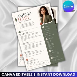 Lebenslauf Vorlage Deutsch, Bewerbungsvorlage Word, CV Vorlage mit Bild, Canva Google Docs Apple Pages, Bewerbung Template