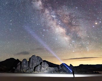 Racetrack Playa under the Milky Way in Death Valley in metal and fine art prints