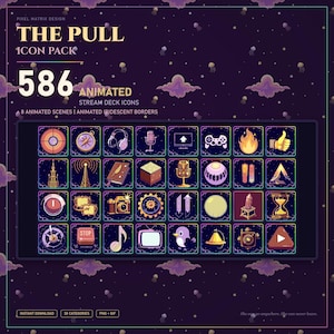 Stream Deck Sci-Fi ikonpaket | 586 animerade ikoner + 8 scener | Draget | Skimrande ramar | XL MK.2 Mini Plus | Obs Twitch Discord