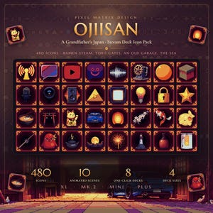 480 Stream Deck Icons | Cozy Icon Pack + Animated Scenes | One Click Profiles | Elgato Stream Deck XL MK2 Mini | Digital Download