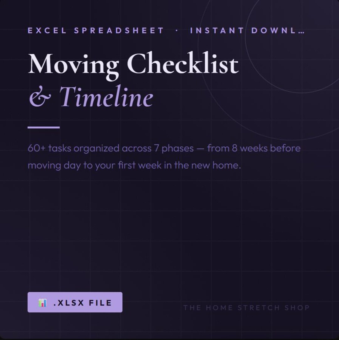 Moving Checklist & Timeline | 60-task Week-by-week Moving Planner ...