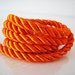 1 Yard of Orange Color With Metallic Colourful Yarn Striped String ...