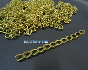 10 pcs Gold Extension Chain 50mm - Finding Gold Plated Bracelet or Necklance End Extender