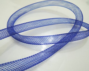 2 Yards of Blue Horsehair ( Crin )  Tube Crinoline for Hair Accessories ( 7mm Width )