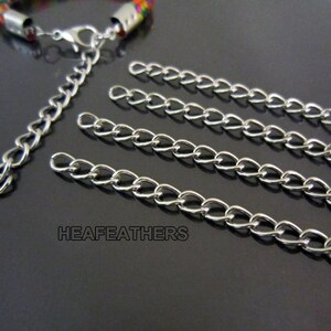 Silver Extension Chain 50mm - 10pcs Finding Silver Plated Bracelet or Necklace End Extender