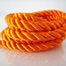 1 Yard of Orange Color With Metallic Colourful Yarn Striped String ...