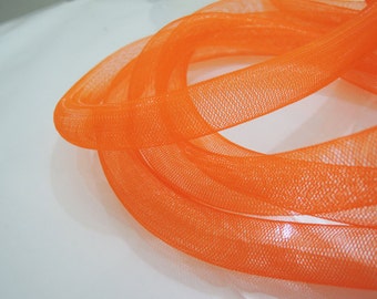 2 Yards of Orange Horsehair ( Crin )  Tube Crinoline for Hair Accessories ( 15mm Width )