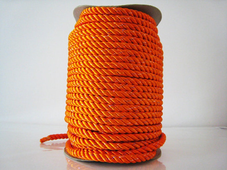 1 Yard of Orange Color With Metallic Colourful Yarn Striped String ...