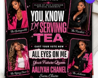 School Election Campaign Flyer Template | Homecoming Queen Flyer | Prom Queen Campaign Poster | Vote For Me Flyer | Editable Canva Template