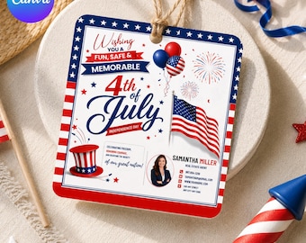 4th of July Realtor Pop By Tag, Client Appreciation Gift Tag, Independence Day Gift Card Holder, Patriotic Realtor Marketing