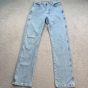 Y2K Wrangler Light Wash Straight Leg Jeans Womens 28x34 Western Cowboy Denim image 1