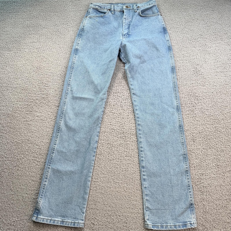 Y2K Wrangler Light Wash Straight Leg Jeans Womens 28x34 Western Cowboy Denim image 1