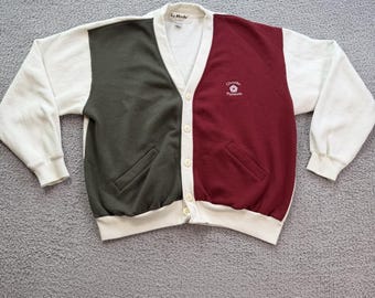 Vintage Y2K Chrysler Plymouth Colorblock Cardigan Sweatshirt XL Embroidered Logo