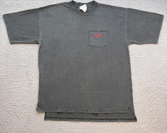 Vintage 90s Marlboro Unlimited Pocket T Shirt Gray Striped Embroidered Logo XL