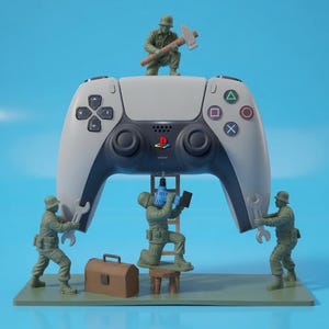 Support d'affichage Dualsense | Station de réparation Toy-Soldier | Accessoire/décoration graphique pour manette PlayStation 5