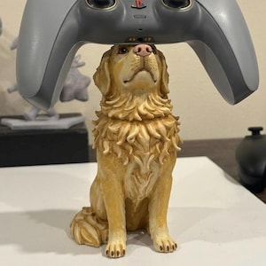 Golden Retriever Controller Stand | Hand-painted Dualsense/Xbox Display Mount Holder | Dog-Lover Gamer Accessory/Gift